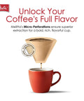 Eco Bamboo Cone Coffee Filters 80 Count Pack Of 6 480 Total Fits 2-6 Cup Cone Makers And 1 Cup Pour-Over Brewers Compostable Tear-Resistant Made In USA No Mess Brewing Daily Brew illustration with coffee cup and filter.