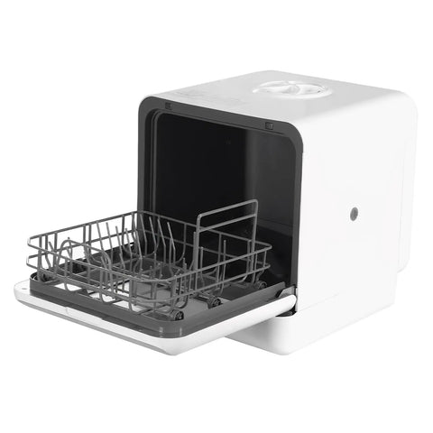 Open Portable Countertop Dishwasher High Temp Wash And Air Dry Dual Spray Arm tight design for small spaces.