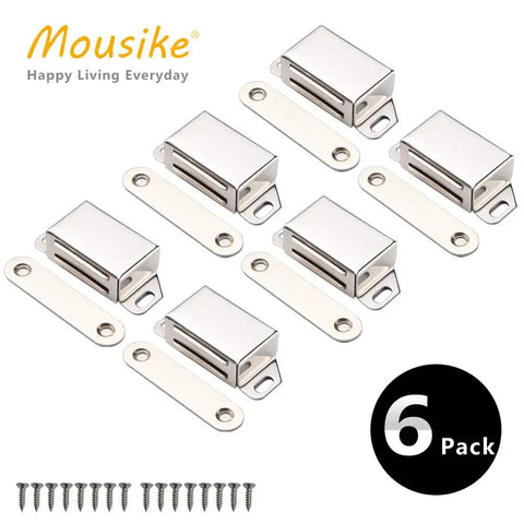 Heavy Duty 30 Lb Stainless Steel Cabinet Magnetic Door Catch Set Built To Last With Tough As Nails Strong Pull Magnetic Latch 6 Pack