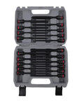 Heavy Duty 3/8 Drive Long Impact Hex Bit Socket Set With 20 Piece SAE Metric Sizes In Premium S2 Steel Extended Bits For Tough Jobs And Heavy Machinery That Will Rock Your World. 20-piece S2 steel hex bit socket set in case