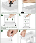 Assembly steps for Slim Rolling Storage Cart Four Tiers For Narrow Spaces Mobile Bathroom And Kitchen Organizer with wheels