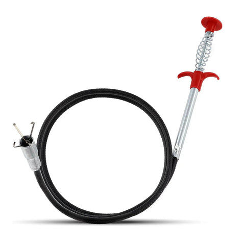 33 Inch Long Reach Drain Snake Hair Clog Remover Tool With Flexible Steel Grabber Claw For Sink Toilet Shower Bathtub Kitchen And Sewer Easy Unclogging Of Hair Debris And Blockages