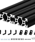 Two Pack 2040 Aluminum Extrusion V Slot 1220mm 48 Inch Black Heavy Duty Aluminum Profile For 20x40 V Slot Framing and brackets
