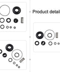 Heavy Duty Pneumatic Nailer Seal Kit For F30 T50 T64 P625 Air Stapler Repair showing rubber O rings and steel spring parts.