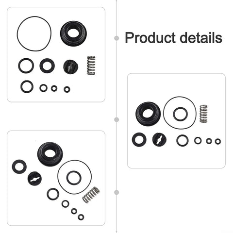 Heavy Duty Pneumatic Nailer Seal Kit For F30 T50 T64 P625 Air Stapler Repair showing rubber O rings and steel spring parts.