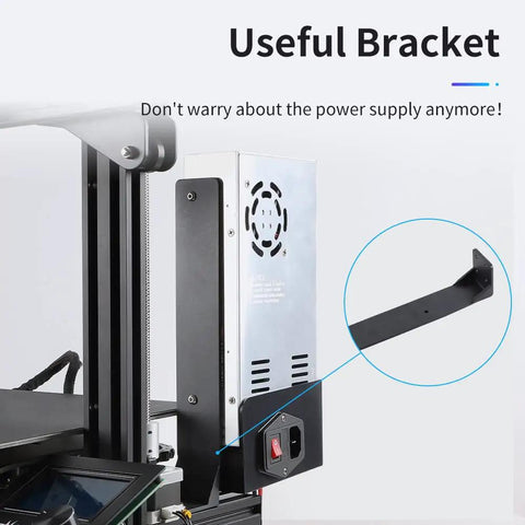 Ender 3 Dual Z Axis Upgrade Kit metal power supply holder installation on 3D printer for Ender 3 Pro and Ender 3 V2