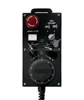 Top Tier Series Mazak MPG Handwheel For CNC Machines, Manual Pulse Generator Replacement Part AV-EAHS-938 Makes Your Shop Runs Smooth And Keeps Things Tight With Durable Build Quality. black CNC handwheel pendant with red knob, selector switches, and cable