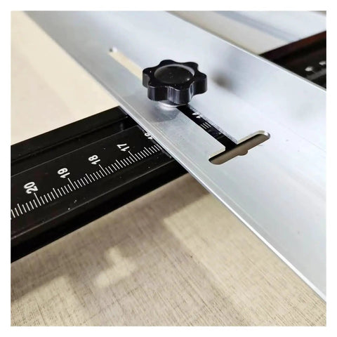 Heavy Duty 600Mm Acrylic And Pvc Plastic Sheet Bending Machine for Ad Channel Letters measuring tool with black knob and ruler.