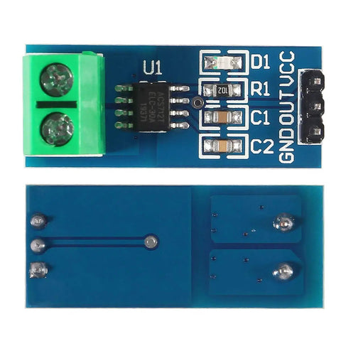 Top Shelf 3 Piece ACS712 Hall Effect Current Sensor Plus DC Voltage Tester Module Bundle For Arduino And Raspberry Pi Badass Projects With Legit 30 Amp Readings And Zero Hassle, detailed top view showing sensors and components.