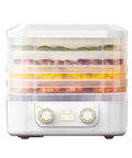 Sleek Digital Food Dehydrator With Adjustable Temperature And Timer For Fruits Veggies Meat Heavy Duty Electric Dryer To Whip Up Healthier Homemade Snacks No Brainer Four To Seven Tray Setup displaying multiple trays with assorted produce.