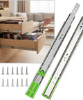 Six Pairs Of 24 Inch Drawer Slides With Soft Close And Full Extension, Heavy Duty Side Mount Rails That Glide Quietly And Smoothly