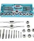 Top Notch 20 Piece Tap And Die Set M3 To M12 Alloy Steel Thread Cutting Tool Kit With Adjustable Wrenches For Automotive Repair, machinery