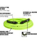 Workhorse Air Hose One Quarter Inch By Twenty Five Feet, Heavy Duty Hybrid Polymer coiled with visible fittings