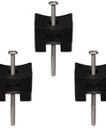 Image of Three Pack Pool Light Wedge Part 132 for fixing broken niche screws, black color, shown with three units.