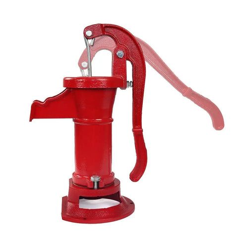 Red Old School Cast Iron Hand Water Pump For Wells And Gardens Antique Pitcher Pump With Up To 25 Feet Lift