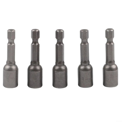 Fabulett Metric Nut Socket Set With 1/4 Inch Hex Shank Adapter For Impact Rated Drills And Screwdrivers Featuring Quick Release Chrome Vanadium Steel Drivers In 5 Pc Variety Including 8 Mm Head Size, five 8mm sockets