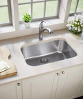 Kitchen interior featuring 2718-16 16 Gauge 304 Grade Stainless Steel Single Bowl Kitchen Sink With Wide Curved Corners Built To Last Easy Clean Modern