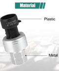OE Grade AC Pressure Sensor Switch And Air Conditioner Clutch Cycle Switch with plastic and metal materials labeled