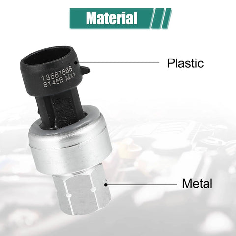 OE Grade AC Pressure Sensor Switch And Air Conditioner Clutch Cycle Switch with plastic and metal materials labeled