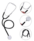 Detail of stethoscope from White Lab Coat Scientist Doctor Costume For Women And Men Long Sleeve Button Front Unisex Lab Coat
