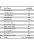 Technical specifications for Beefy High Torque Brushless Servo Motor With Separate Encoder For Industrial Automation model ME4010.