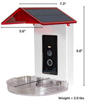 Killer 2 In 1 Hummingbird Feeder With Solar Smart Camera And AI Species Tracking, dimensions 7.3 x 5.6 x 9.8 inches, 2.0 lbs