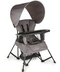 Go With Me Venture Portable Toddler Chair On The Go With Sun Canopy For Indoor And Outdoor Use, Grey, folded position