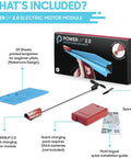 Epic Electric Paper Airplane Launcher Kit For Long-Lasting Flights, DIY Toy Engine Propulsion That Powers Paper Planes To Fly 30 Seconds, Kid-Friendly And Adults Welcome, Blue At Home Or School. Kit includes motor module, templates, propeller