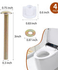 4 Pack Toilet Seat Bolts With Nuts And Washers For Quick Fix No Wiggle Replacement Fasteners Fits Kohler And Toto Toilet Seats By Syocsek Durable Steel Screws Set dimension diagram and installed view.