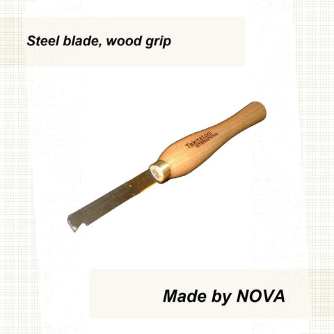 6008 Dovetail Chisel Chuck Accessory For Wood Lathe With steel blade and wood grip