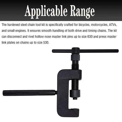 Heavy Duty Chain Breaker Tool Kit With Rivet Cutter And Roller Chain Link Removal For Motorcycle, Bike And ATV Chains