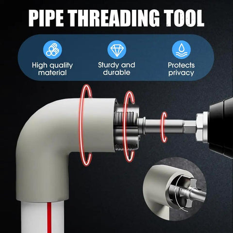 Heavy Duty Electric Drill Pipe Threader Kit For 1/2 Inch And 3/4 Inch Pvc Pipes With Multi-Size Dies using carbon steel for threading.