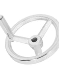 Lathe Handwheel 160mm Rotary Chrome Plated Cast Iron Round Wheel With Removable Handle 16mm Bore built tough for setup
