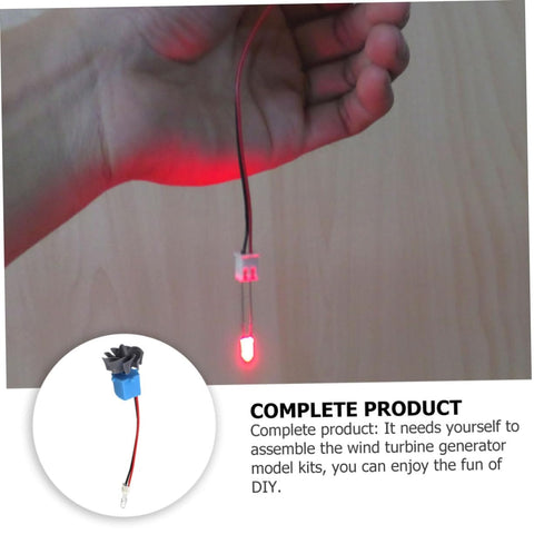 Hand holding Portable Mini Wind And Hydro Generator Dual Powered Educational Kit with red LED light