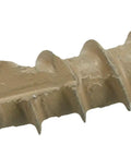Tan Star Drive Composite Deck Screw close-up showing sharp tip and dual-thread design for secure fastening.