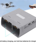 Portable Smart Dual Battery Charger Hub for Drones with Smart Chip Control, gray two battery charging station.