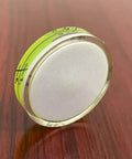 Six Pack Small Circular Bubble Spirit Levels With Double Sided Adhesive Foam Tape Mounting For RVs showing adhesive side