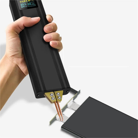 Portable Pocket Handheld Tiny But Mighty Mini Welding Machine For Nickel Plate And Tight Spaces in use for precise welds