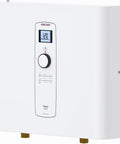 Top Shelf Electric Tankless Water Heater 36Kw 240V Continuous Flow On Demand Hot Shower System, compact white design with digital display.