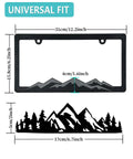 Dimensions of Mountain License Plate Frame Set For Cars And Trucks With Dope 3D Raised Mountain Design Plastic Tag Holder
