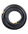 Heavy Duty Rubber Air Hose Three Eighths Inch By Fifty Feet, 300 PSI, Oil And Abrasion Resistant, coiled with connectors