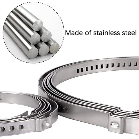 CV Joint Boot Clamp Kit 10 Pcs Stainless Steel Adjustable Drive Shaft Axle Clamps shown with material detail