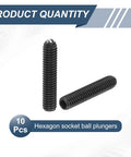 10 Pack M4 Thread Ball Plungers With Hex Socket, 20mm Length, High Carbon Steel Spring Plungers For Lubrication And Pneumatic Tools