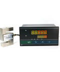 Beefy 0-500 Kg Load Cell With Built-In Indicator Display For Ultra Accurate Industrial Weighing, High-Sensitivity Sensor And Precision Calibration Delivers Rock-Solid Measurements Every Time. Side view of metal load cell with digital indicator