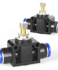 Inline Pneumatic Air Flow Control Valve With Push To Connect Fittings For No Fuss Easy Speed Control In Air Lines 6mm Tube OD