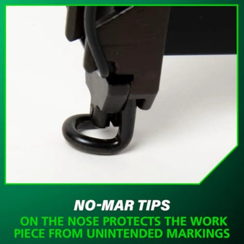 Close-up of no-mar tips on 16 Gauge Finish Nailer With 1 Inch To Two And A Half Inch Nails Lightweight 3.7 Lb Pneumatic Nail Gun
