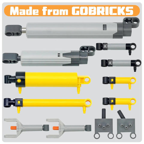 33 Piece Pneumatic Pumps Parts Kit For Building Toys And Technic Includes Air Cylinders Switches Tubes Push Rods Shown