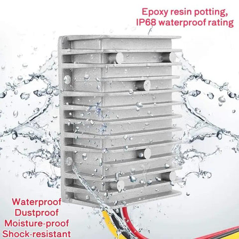 Heavy Duty Dc Step Up Voltage Regulator 12V To 24V 20 Amps 480W waterproof module with aluminum casing in water.
