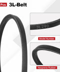 3L290 Wrapped Rubber V Belt 3L Section Pack Of 2 for industrial machinery, garden tools, small equipment, close-up view