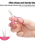 Person using Tiny Travel Scissors 3 Inch TSA Compliant With Sheath Ultra Sharp All Purpose Small Craft Scissors For Detail Work Straight Fine Tips.